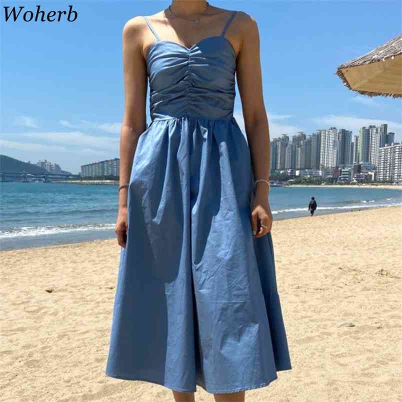 Sexy Lady Dresses Women Folds Big Swing Backless Sling Robe Summer Vintage Vestidos Ropa Mujer Temperament Dress 95671 210519, Blue
Sexy Lady Dresses Women Folds Big Swing Backless Sling Robe Summer Vintage Vestidos Ropa Mujer Temperament Dress 95671 210519, Blue