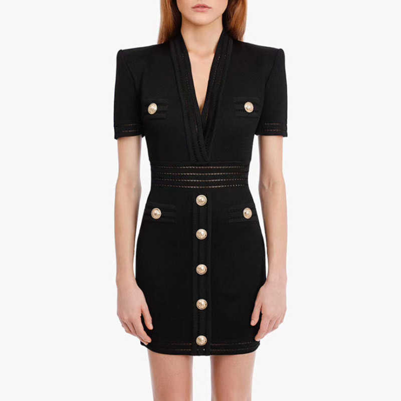 HIGH QUALITY est Runway Designer Fashion Women's Short Sleeve Sexy Deep V Neck Lion Buttons Knit Dress 210526, Army green
HIGH QUALITY est Runway Designer Fashion Women's Short Sleeve Sexy Deep V Neck Lion Buttons Knit Dress 210526, Army green