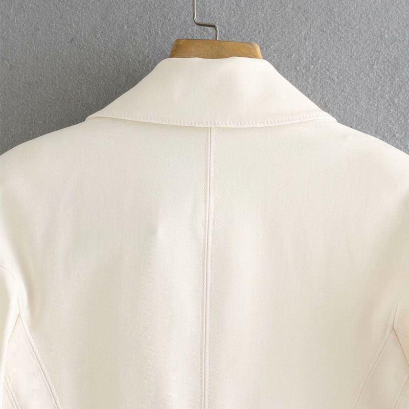 French Retro Women's Fall Slim Chic Jacket Korean Style Lapel Beige Occupation Female Coat Tops 210507