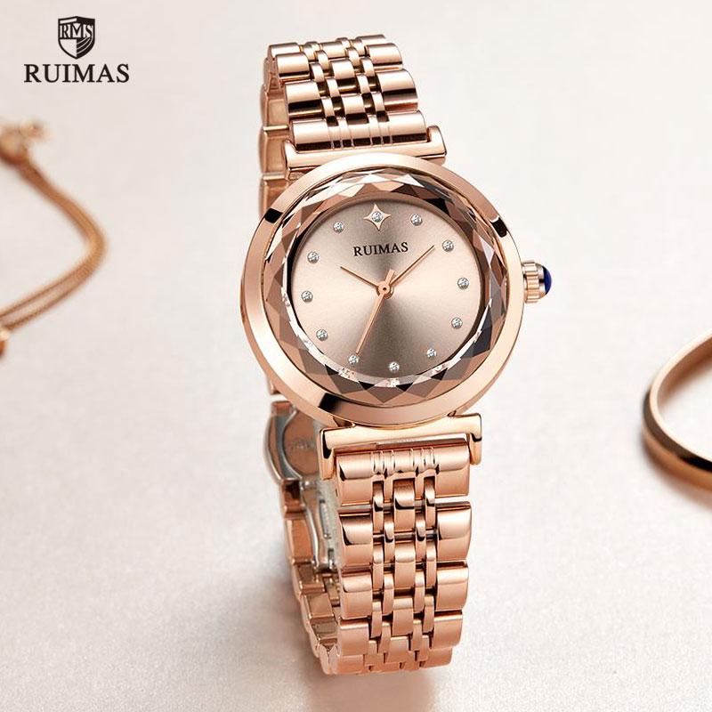 Wristwatches RUIMAS Top Rose Gold Watch Women Simple Bracelet Quartz Wrist Watches Lady Relogio Feminino Waterproof Clock 563, Slivery;brown
Wristwatches RUIMAS Top Rose Gold Watch Women Simple Bracelet Quartz Wrist Watches Lady Relogio Feminino Waterproof Clock 563, Slivery;brown
