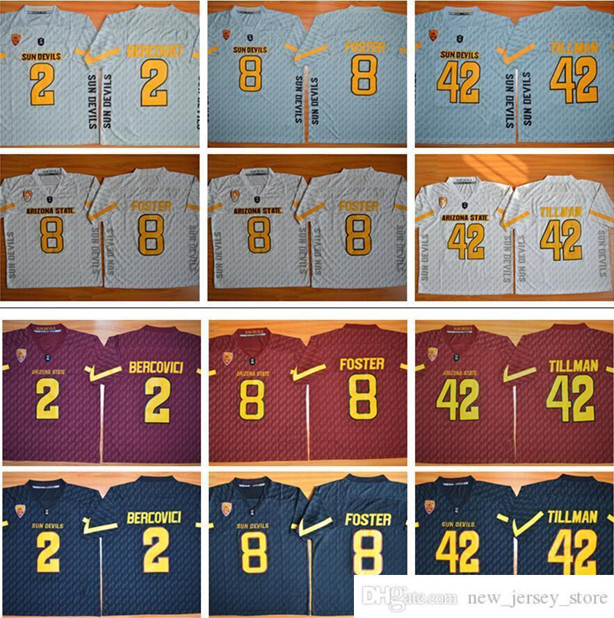 Arizona State Sun Devils American College Football Wear 2 Mike Bercovici Jerseys 8 D.J. Foster 42 Pat Tillman Black White Red ASU Jersey Stitched Shirt
Arizona State Sun Devils American College Football Wear 2 Mike Bercovici Jerseys 8 D.J. Foster 42 Pat Tillman Black White Red ASU Jersey Stitched Shirt