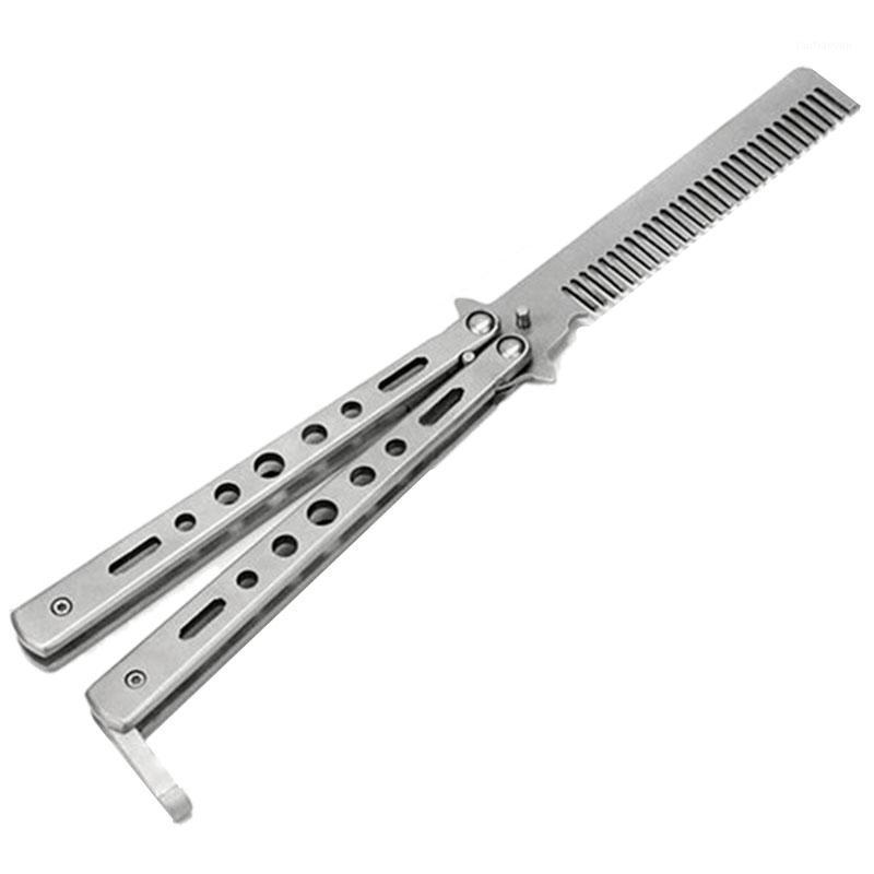 Foldable Stainless Steel Comb Hair Pomade Styling Butterfly Hairdressing Knife For Beard & Moustache Brushes Hairdress1