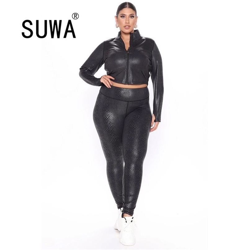 All Black Joggers Suit Women Two Piece Set Zipper Long Sleeve Crop Tops High Waist Pants Wholesale Plus Size 5XL Clothing Street 210525
All Black Joggers Suit Women Two Piece Set Zipper Long Sleeve Crop Tops High Waist Pants Wholesale Plus Size 5XL Clothing Street 210525