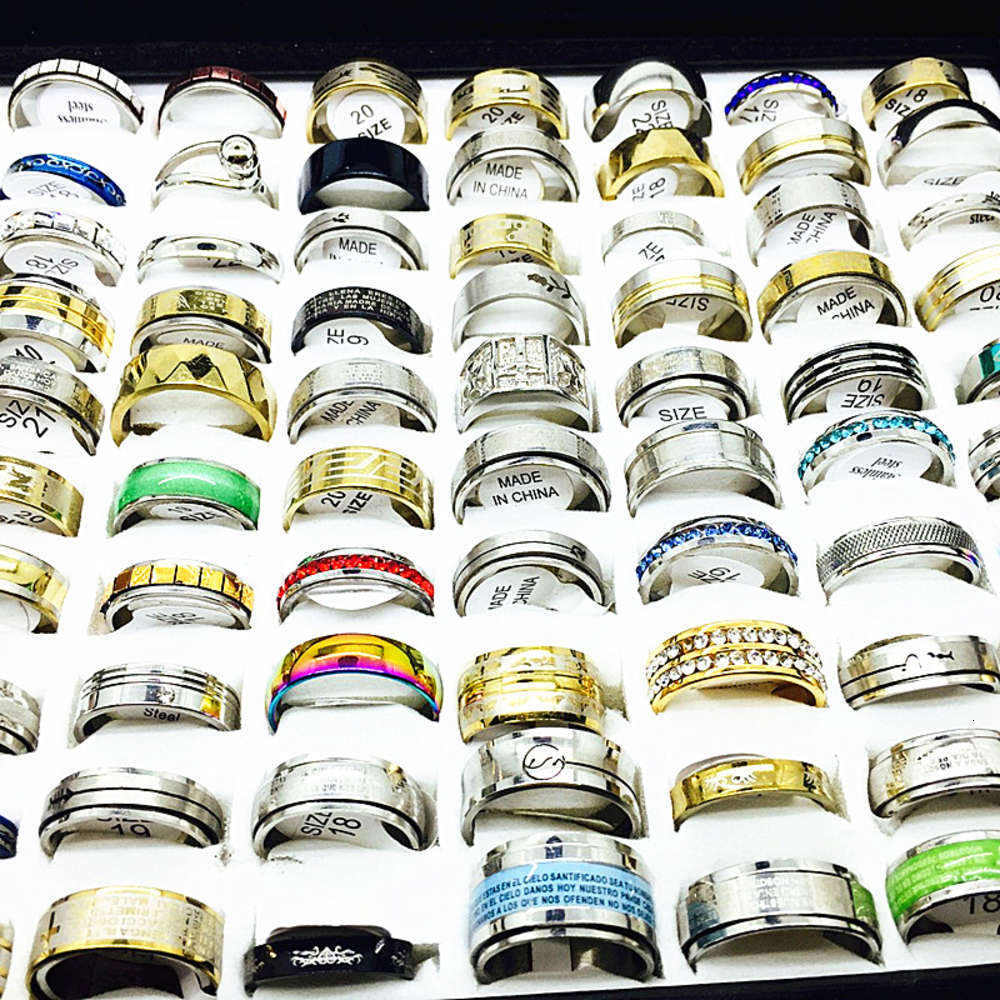 100pcs Wholesale Lots Bulk Women Rings Set Stainless Steel Gold Silver Couple Black Ring Men Jewelry Gift Wedding Band Party Drop
100pcs Wholesale Lots Bulk Women Rings Set Stainless Steel Gold Silver Couple Black Ring Men Jewelry Gift Wedding Band Party Drop
