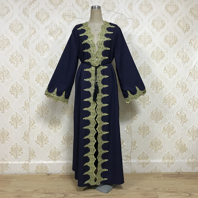 Plus Size Muslim Open Abaya Dress Women Elegant Embroidery Dubai Arab Loose Open Long Robe Lace-up Outwear Islamic Hijab Dresses
Plus Size Muslim Open Abaya Dress Women Elegant Embroidery Dubai Arab Loose Open Long Robe Lace-up Outwear Islamic Hijab Dresses