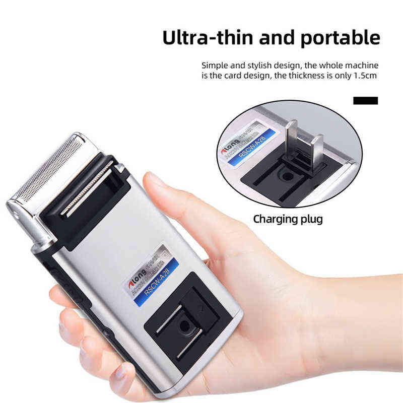 Portable Electric Shaver 3D Double Floating Rechargeable Beard Trimmer Razor Reciprocating Shaving Machine Men Face Care 220112