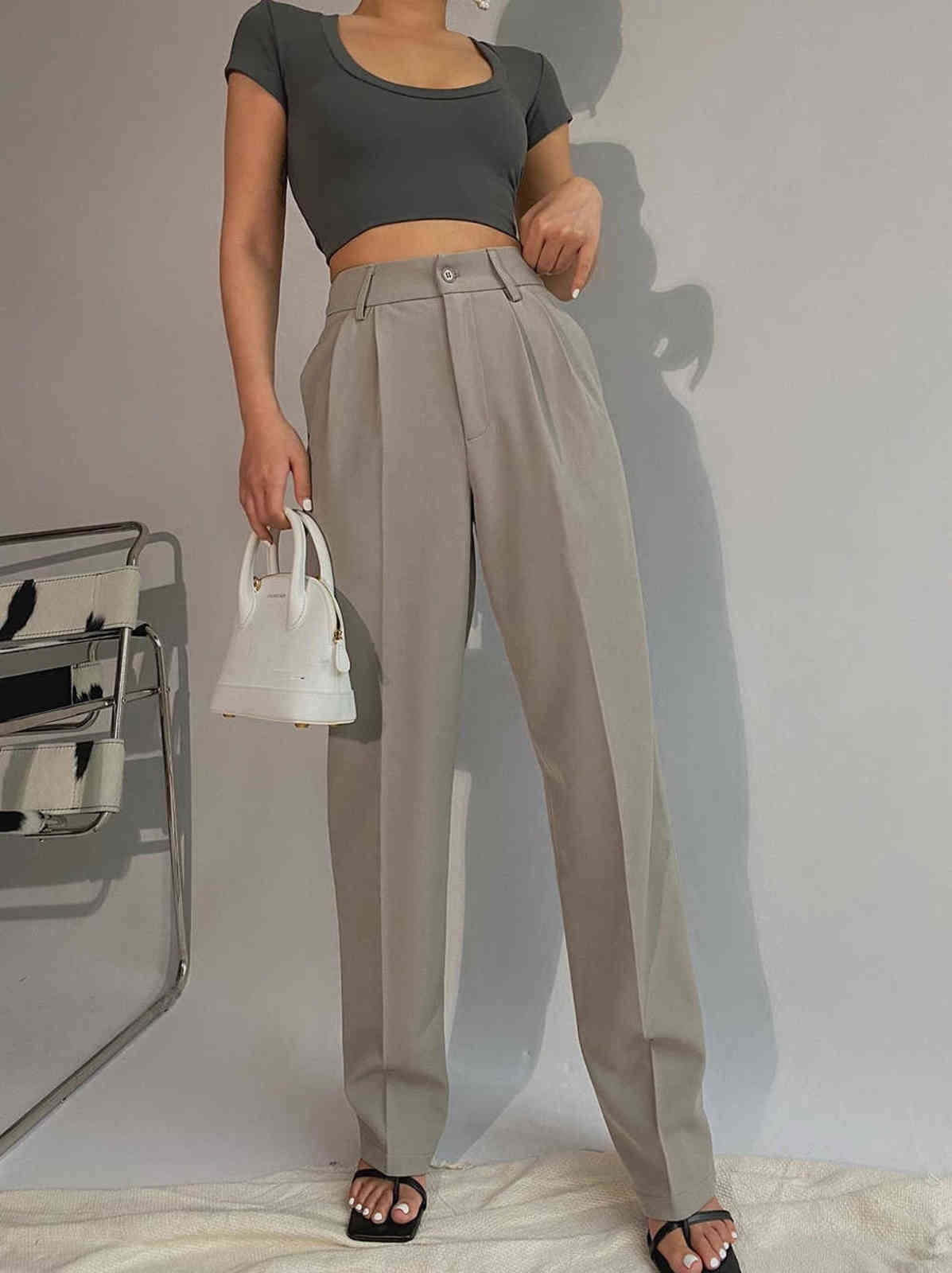 Spring Office Lady High Quality Elegant Casual Fashion Wide Leg Women Female Pants Sales 211115