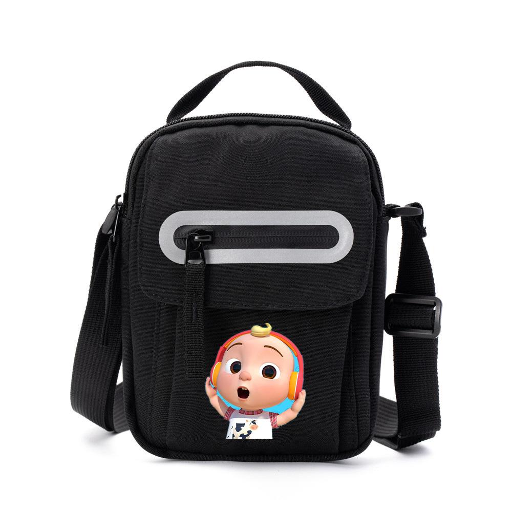 US Stock Kids Cocomelon JJ Fanny Pack Cartoon Crossbody Shoulder Bags with Plush Avocado Doll Pendant Key Holder Travel Sport Tote