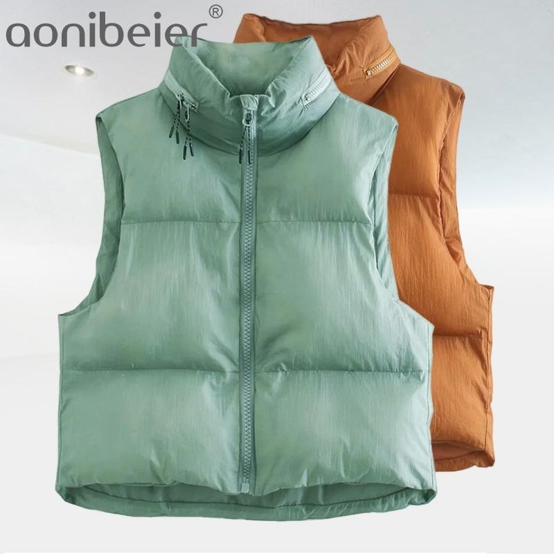 Za Women's Warm Winter Short Black Vest Feathers Woman High Collar Sleeveless Jacket Ladies Brown Top Outwear 210604
Za Women's Warm Winter Short Black Vest Feathers Woman High Collar Sleeveless Jacket Ladies Brown Top Outwear 210604