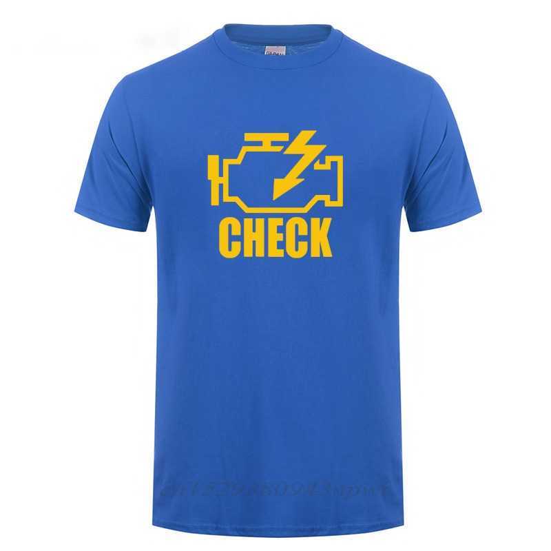 Mechanic Auto Repair Check Engine Light T-Shirt Funny Birthday Gift For Men Daddy Father Husband Short Sleeve Cotton T Shirt Tee 210629