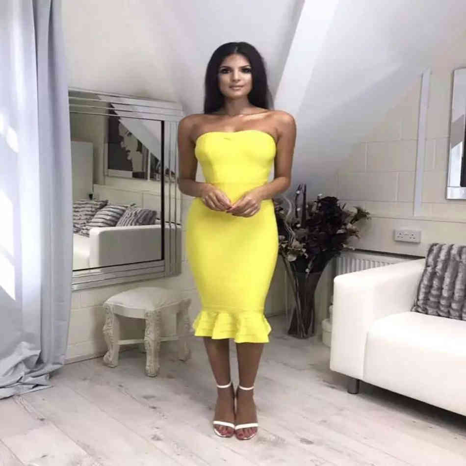 Women'S Fashion Sexy Party Bandage Sleeveless Dress Bodycon Purple Brown Summer Mermaid Strapless Christmas Dress Vestido 210409