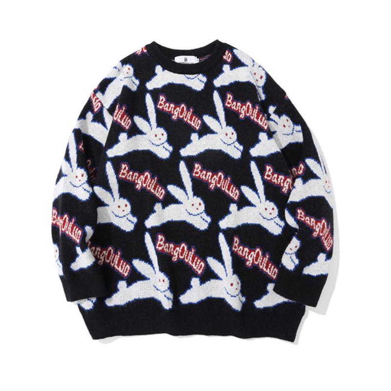 Men's Sweaters Spring Autumn Harajuku Cartoon Knitted Pullover Jumpers Streetwear Hip Hop Casual Sweater Loose Tops, White;black
Men's Sweaters Spring Autumn Harajuku Cartoon Knitted Pullover Jumpers Streetwear Hip Hop Casual Sweater Loose Tops, White;black