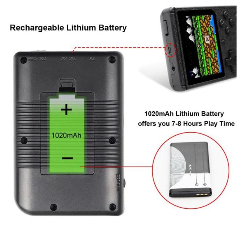 Mini Handheld Games Console Nostalgic host Retro Portable AV Video Pocket Console Can Store 400 Game in 1 8 Bit 2.6 Inch Colorful LCD Cradle Design Wi