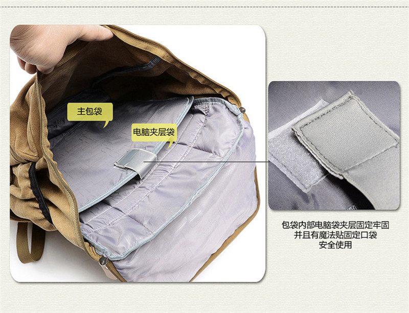 Canvas Fashion Men Backpack Canvas male School Bag Travel Backpack Rucksack