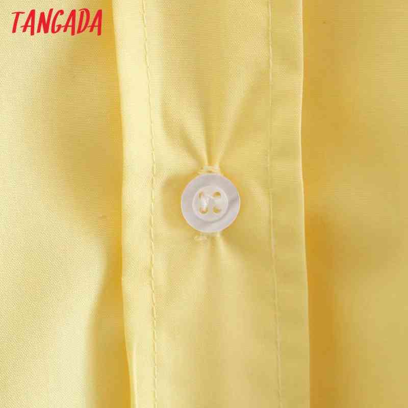 Women Fashion Yellow Casual Loose Shirts Lady Long Sleeve High Street Blouse Chic Female Blusas Tops XN321 210416