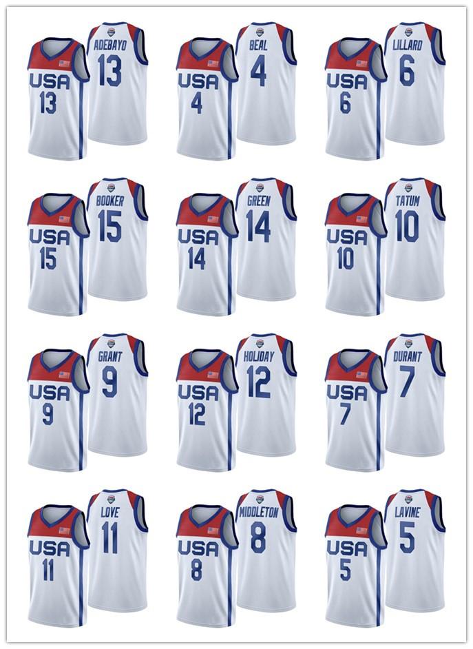 USA Team 2021 Tokyo Olympics Basketball LaVine Tatum Durant Adebayo Lillard Devin Booker White Jersey, Black;red
USA Team 2021 Tokyo Olympics Basketball LaVine Tatum Durant Adebayo Lillard Devin Booker White Jersey, Black;red