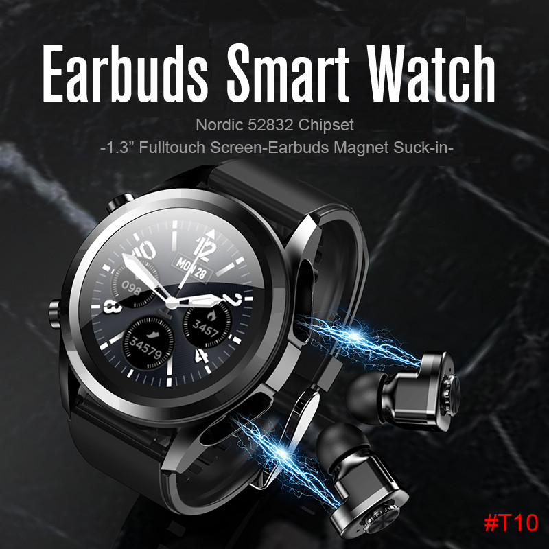 Wristbands TWS 2in1 Music control Answer Call Bracelet Weather Fitness Tracker heart rate sleep monitor Hearphone For Android smartwacth T10 Earbuds Smart Watch
Wristbands TWS 2in1 Music control Answer Call Bracelet Weather Fitness Tracker heart rate sleep monitor Hearphone For Android smartwacth T10 Earbuds Smart Watch