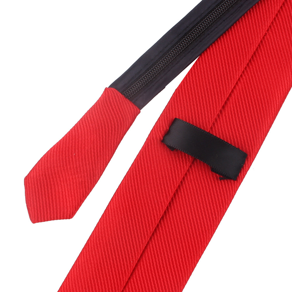 Zipper Necktie for Men Women Tie for Boys Girls Suits 6cm Solids Slim Neck Tiie Gravatas Rubber Pre-tied