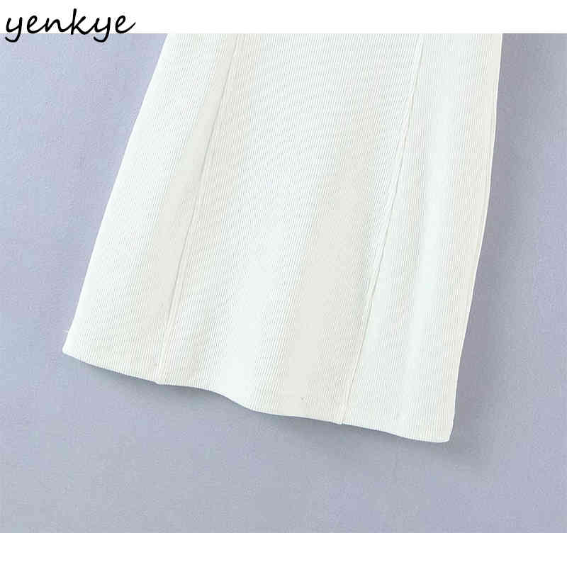 YENKYE Romantic Lace Trim Knit Sling Sexy Dress Women Sleeveless Bodycon Mini Dress Female Summer White Night Out Party Vestido 210515