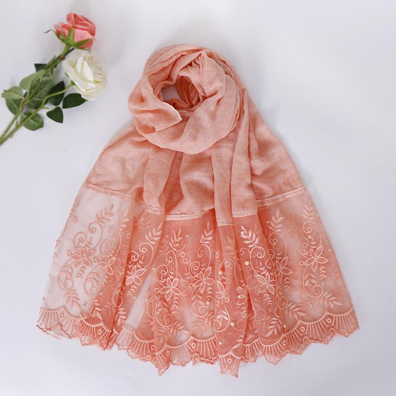 Scarves 180cm Jewelry Jersey Hijab Muslim Turban Scarf 9 Colors Malaysia Lace Embroidery Beads Bonnet Women
Scarves 180cm Jewelry Jersey Hijab Muslim Turban Scarf 9 Colors Malaysia Lace Embroidery Beads Bonnet Women