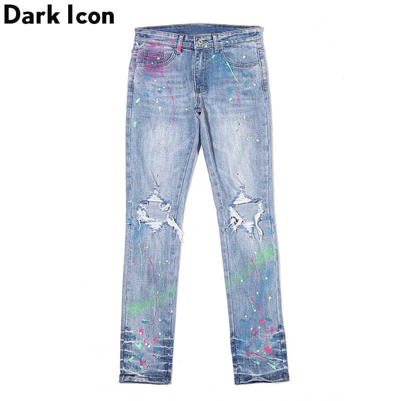 Colorful Foil Paint Splatter Jeans Men Ripped Pencil Jeans High Street Fashion Denim Men's Pants 210603, Blue jeans
Colorful Foil Paint Splatter Jeans Men Ripped Pencil Jeans High Street Fashion Denim Men's Pants 210603, Blue jeans