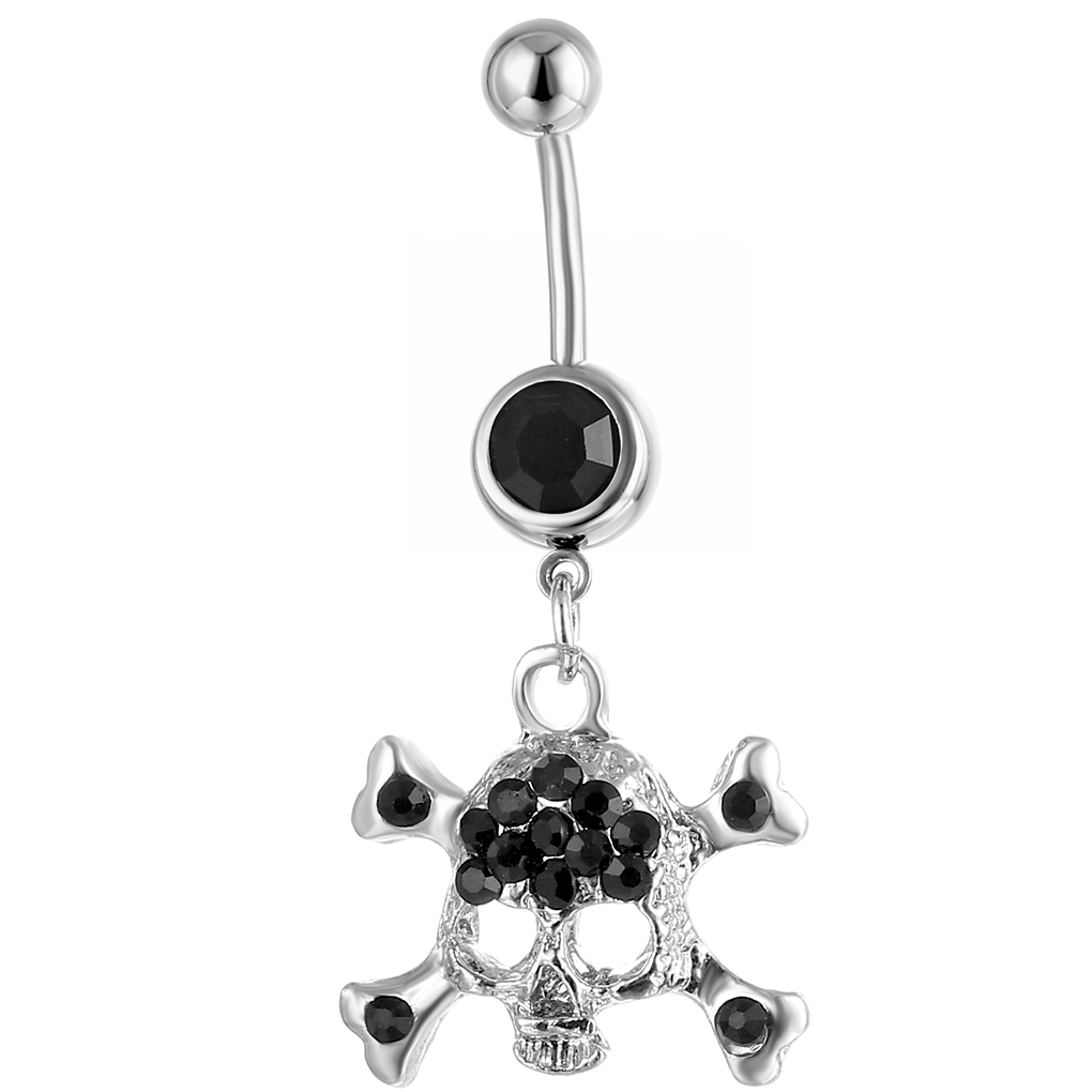YYJFF D0156 Skull Style Belly Navel Ring Mix Colors