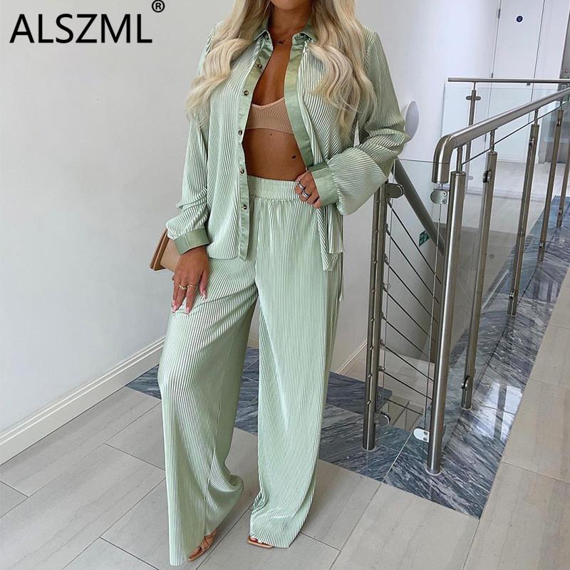 Women's Two Piece Pants Spring And Autumn Striped Long Sleeve Single-breasted Shirt Elastic Waist Wide Leg Home Casual Set Female, White
Women's Two Piece Pants Spring And Autumn Striped Long Sleeve Single-breasted Shirt Elastic Waist Wide Leg Home Casual Set Female, White