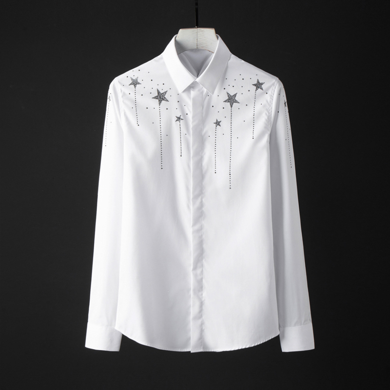 tee shirt shirt Luxury Star Beading Shirt Men High quality Cotton Long Sleeve Slim Chemise homme Casual Business male Shirts Plus Size, Blue
tee shirt shirt Luxury Star Beading Shirt Men High quality Cotton Long Sleeve Slim Chemise homme Casual Business male Shirts Plus Size, Blue