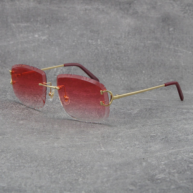 2021 Designer Square Rimless Sunglasses Men Women Vintage Shades Driving Carved lens Male Sun Glasses Fashion Metal Eyewear with box Unisex Luxury Eyeglasses Hot
2021 Designer Square Rimless Sunglasses Men Women Vintage Shades Driving Carved lens Male Sun Glasses Fashion Metal Eyewear with box Unisex Luxury Eyeglasses Hot