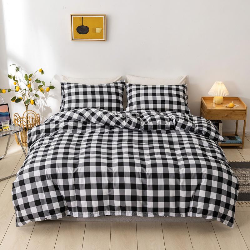 2/3pcs Bedding Set Geometry Golden Bed Sets White Black Duvet Cover European Size King Queen Quilt Comforter