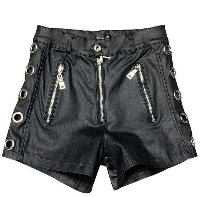 Leather High Waist Shorts For Women Black Spring Autumn Women's Fashion Casual