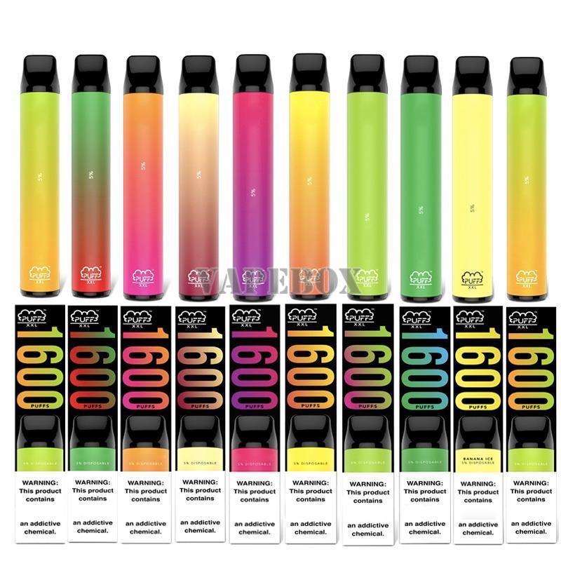PUFF XXL 1600+ Puffs e cigarettes Vape Pen Disposable Device Plus Mixed flavors