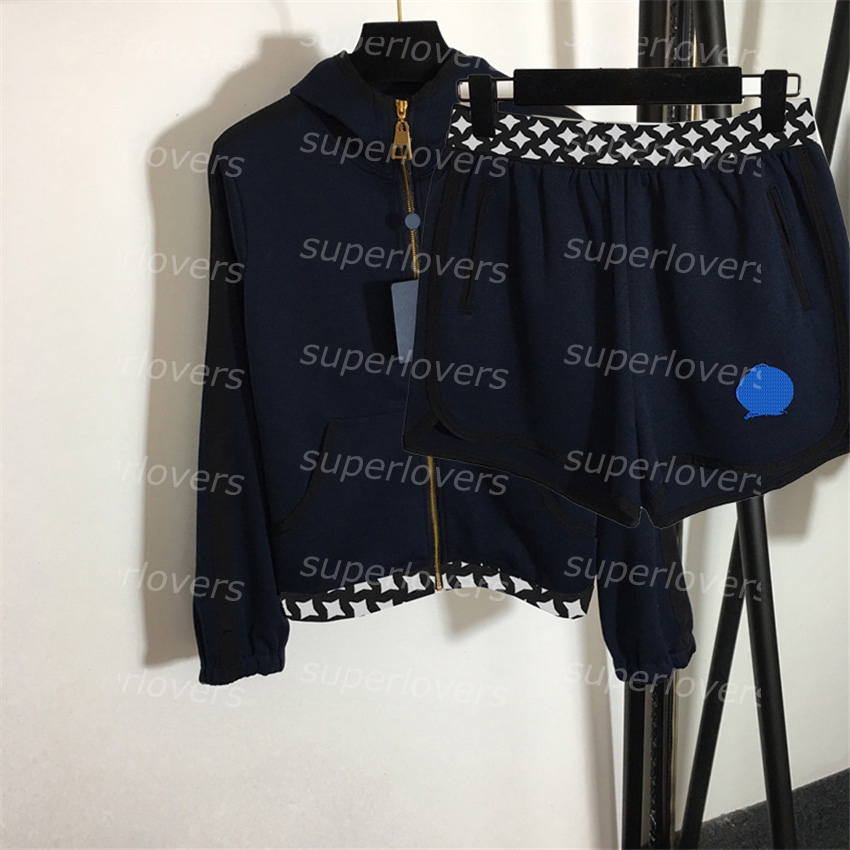 New Embroidered Casual Suit Patch Long Sleeve Zipper Jacket Elastic Waist Shorts for Women, Navy#20210808
New Embroidered Casual Suit Patch Long Sleeve Zipper Jacket Elastic Waist Shorts for Women, Navy#20210808