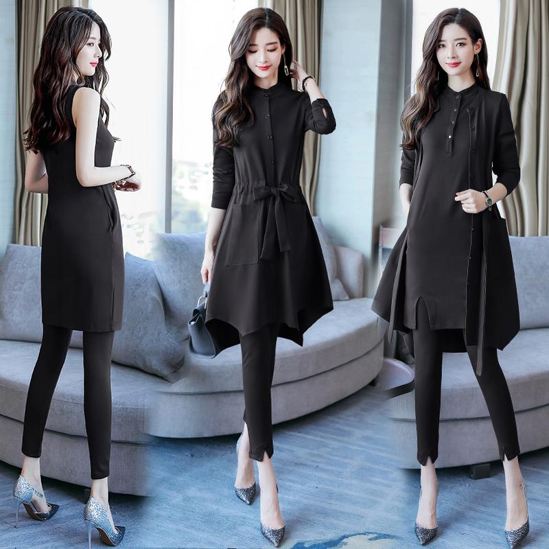 Spring And Autumn Arrival Women's Fashion Slim Was Thin Three-piece Fitted Tracksuits