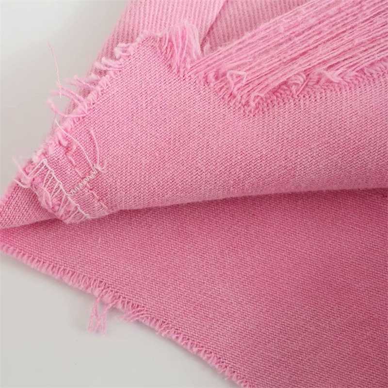 TRAF Women Fashion Solid Color Denim Shorts Retro High Waist Button Placket Short Jeans Streetwear 210714