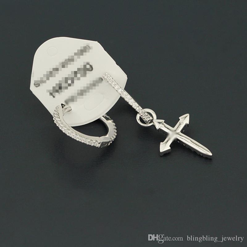 European And American Earrings Studs Foreign Trade Silver Jewelry Earrings Asymmetric Fashion Personality Female039s Pref