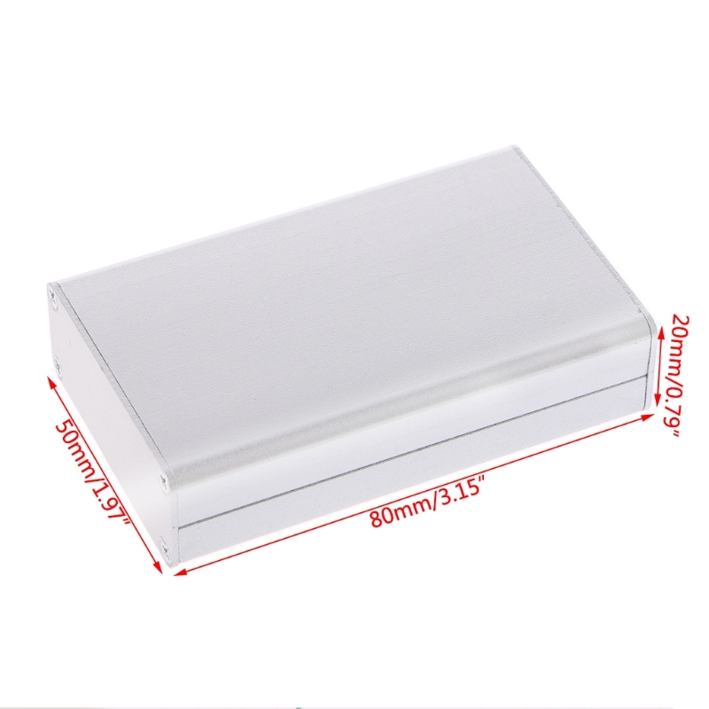 1 Pc Aluminium Silver Color Project Box Housing Case Electronic Diy Instrument Case 80X50X20 Mm 2020 new