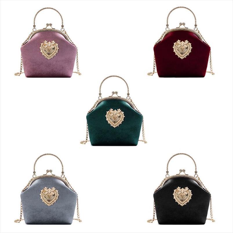 women velvet handbag vintage heart design evening bag wedding party bride clutch shoulder bags purse
women velvet handbag vintage heart design evening bag wedding party bride clutch shoulder bags purse
