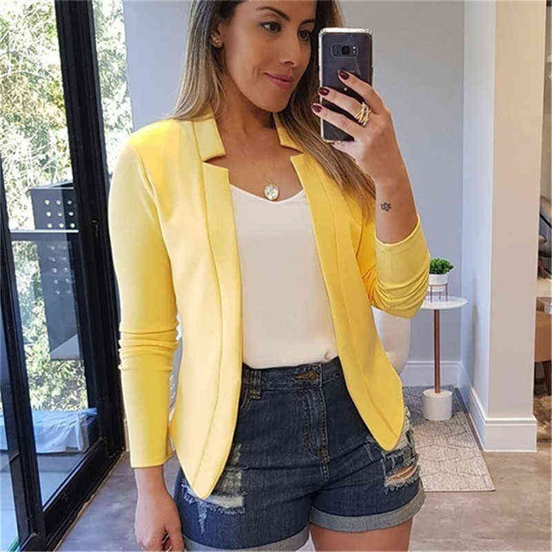 women suit blazer s Long sleeve coat for spring summer lady women's clothing Office Lady plus size 5XL 211122