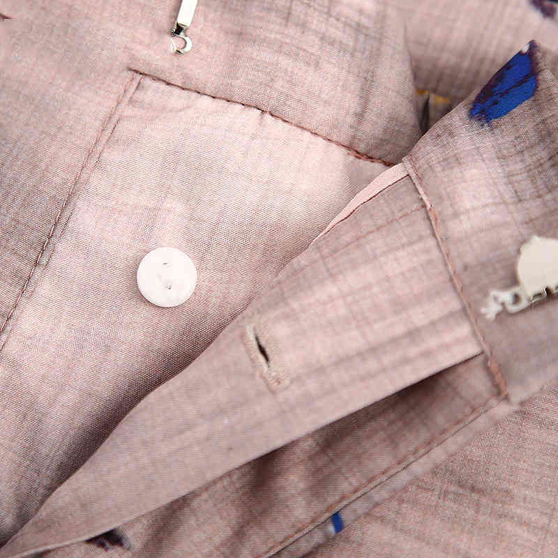 Floral Print Patchwork Pants Women Pockets Side Split Chic Long Trousers Lady Loose Wide Leg Bottoms Ropa Mujer 210515