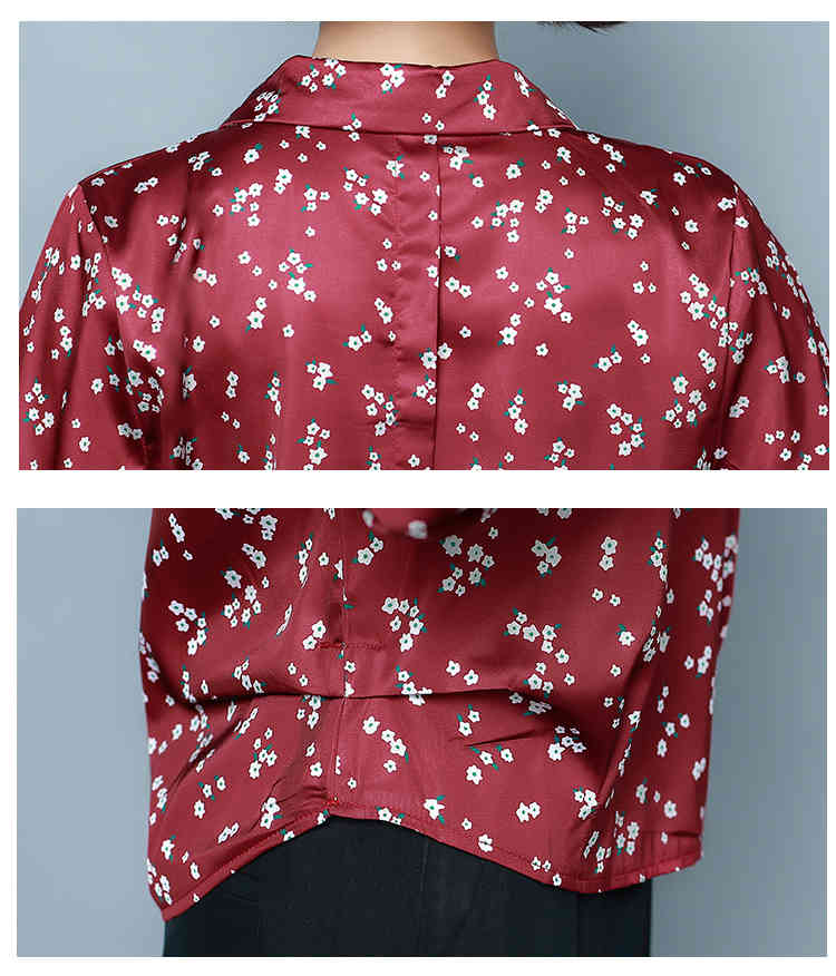 Style Clothes Fashion Long Sleeve Print Shirt Women Elegant Turn-collar Silk Blouse Office Lady Loose Plus Size 8333 50 210506