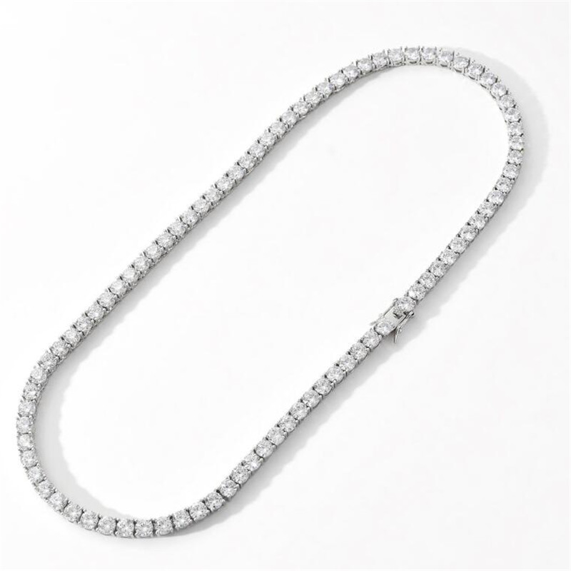 7inch-24inch Hip Hop Sparkling Luxury Jewelry Tennies Chain Pendant 3MM 4MM 5MM 5A Zircon CZ Diamond Gemstones Party 14KT White Rose Gold Fill Women M