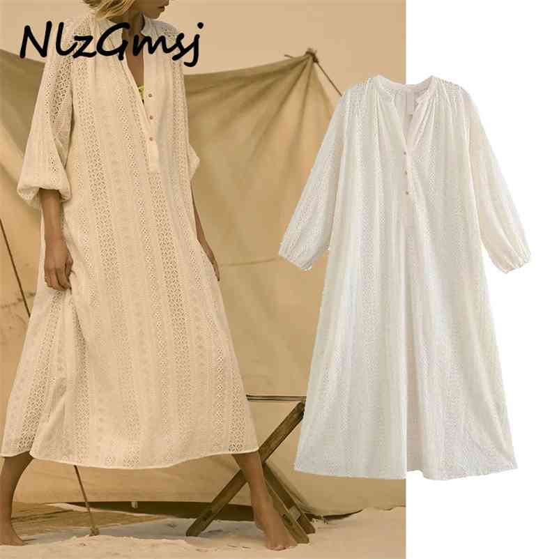 Mesh Dres Embroidery Midi Woman Long Puff Sleeve Casual es Ladies Beige Cut Out Beach 06 210628, As picture
Mesh Dres Embroidery Midi Woman Long Puff Sleeve Casual es Ladies Beige Cut Out Beach 06 210628, As picture