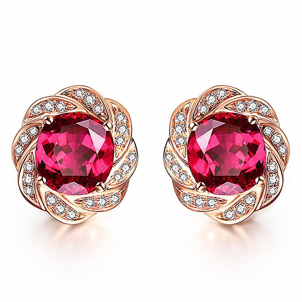 14k rose gold color flower red crystal ruby gemstones diamonds stud earrings for women classical jewelry brincos fashion bijoux
14k rose gold color flower red crystal ruby gemstones diamonds stud earrings for women classical jewelry brincos fashion bijoux
