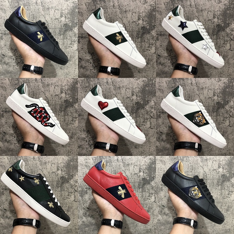2024 New Arrival Fashion Men Women Casual Shoes Sneakers Top Quality Genuine Leather Bee Embroidered