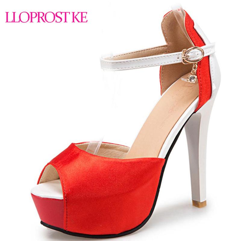 Lloprost Ke Thin High Heel Sandals Fish Toe Women Sexy Platform Buckle Straps Black White Red Shoes Woman MY396
Lloprost Ke Thin High Heel Sandals Fish Toe Women Sexy Platform Buckle Straps Black White Red Shoes Woman MY396