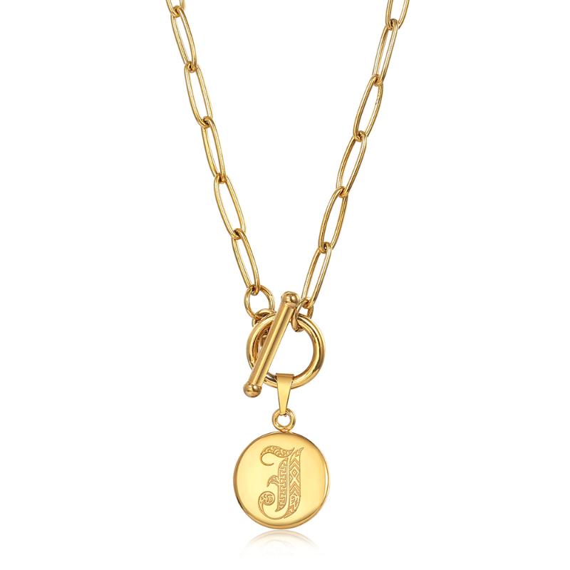 Pendant Necklaces Punk Initial Letter Disc Coin Charm Necklace Gold Stainless Steel Paperclip Link Chain For Women Men Gift DN257
Pendant Necklaces Punk Initial Letter Disc Coin Charm Necklace Gold Stainless Steel Paperclip Link Chain For Women Men Gift DN257