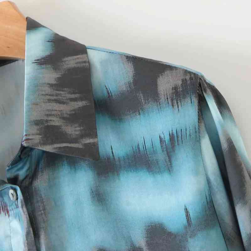 vintage women boho long shirts summer fashion ladies casual blouses autumn female green pattern shirt girls blouse 210430