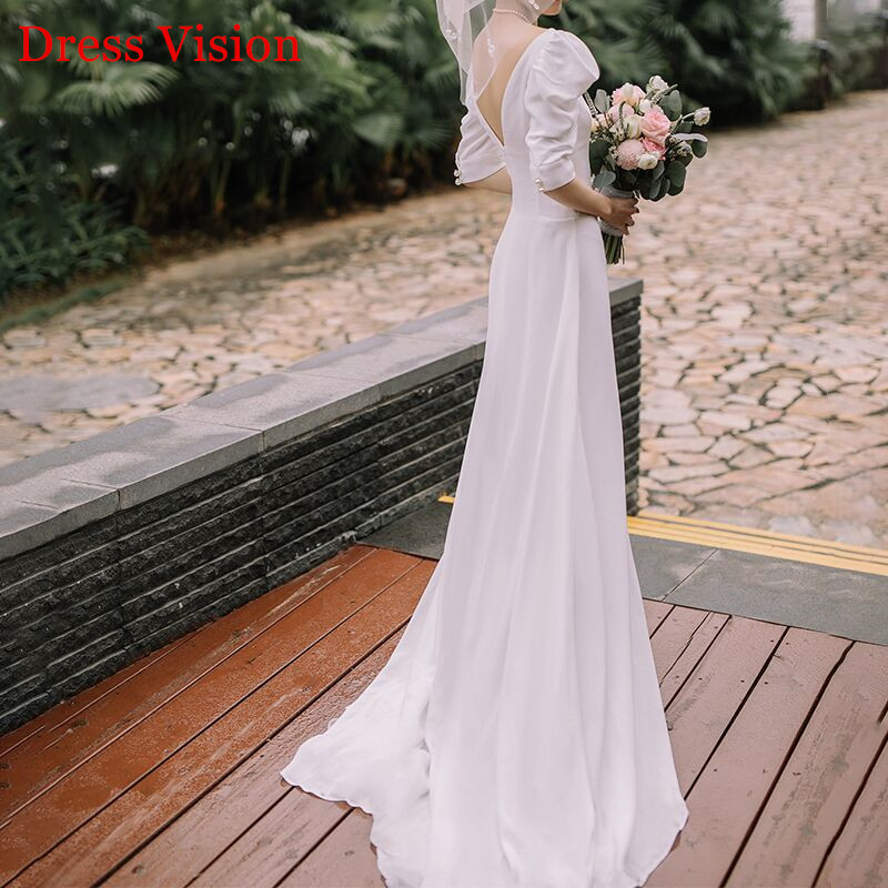 Vestido De Noiva Vestidos New Arrival V-Neck Beach Wedding Dress Robe De Mariage Robe De Marie, White
Vestido De Noiva Vestidos New Arrival V-Neck Beach Wedding Dress Robe De Mariage Robe De Marie, White