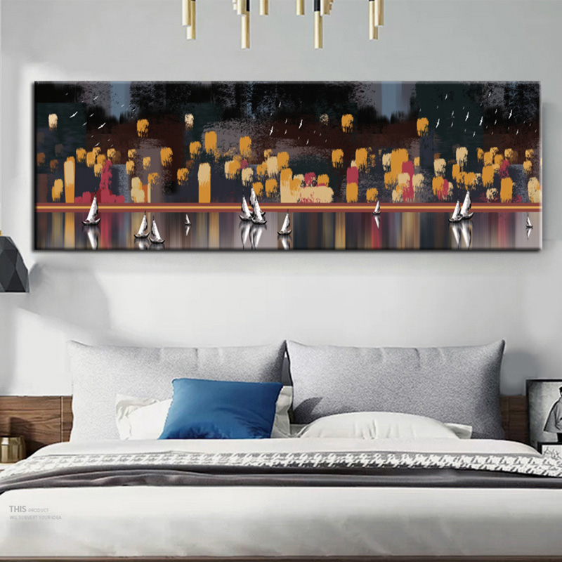 Abstract Oil Painting Printed on Canvas Graffiti Sailboat Modern Poster Big Size Canvas Print for Living Room Home Decoration